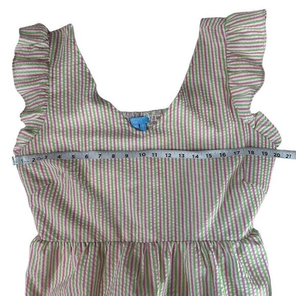 Draper James RSVP Seersucker Striped Peplum Top Womens XL Preppy Summer - Picture 6 of 8